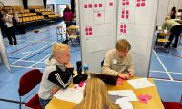 Elever fra Lyngby Handelsgymnasium arbejder med plancher til Baltic Sea-projekt